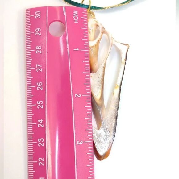 Seashell Conch Slice Glitter Sealed Gift Tag Handmade - Picture 10 of 12